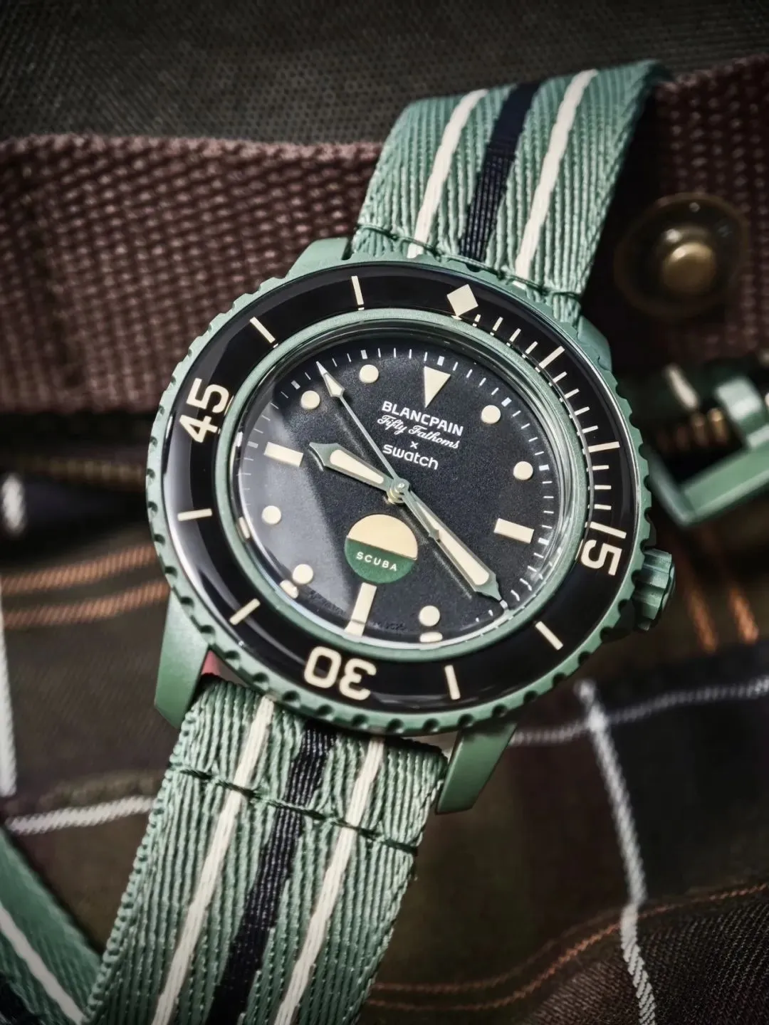 Swatch × Blancpain 碧波洋特别版:深海绿意的军表传承与环保宣言
