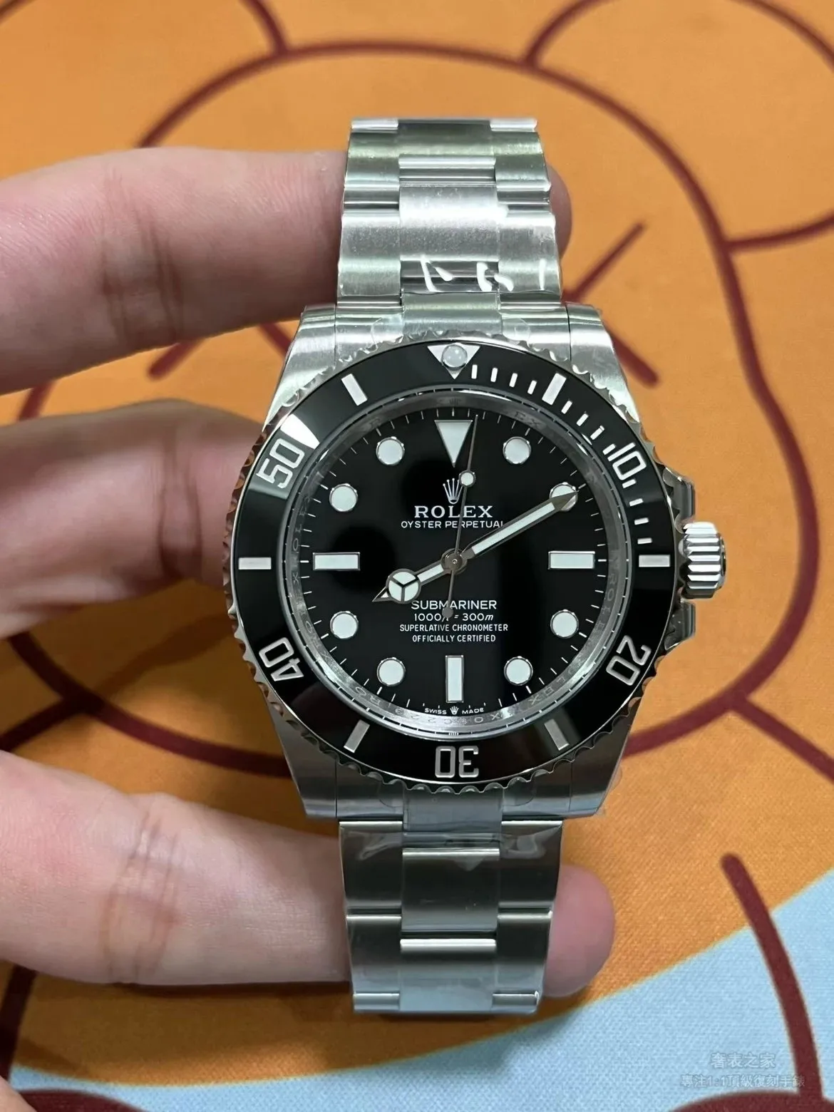 VS工廠勞力士Submariner 124060無日期黑面腕上實戴照