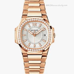 百達翡麗 Nautilus 7010/1R-001玫瑰金 鑽圈 JJ廠 石英女錶 32mm