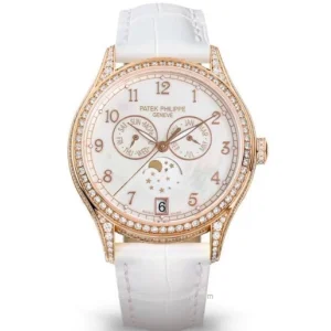 百達翡麗 複雜功能 4948R-001 玫瑰金鑲鑽 年曆月相 自動女錶 38mm