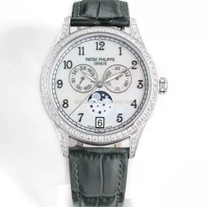 百達翡麗 複雜功能 4948G-010 鑲鑽 貝母面盤 月相 年曆 女表 38mm